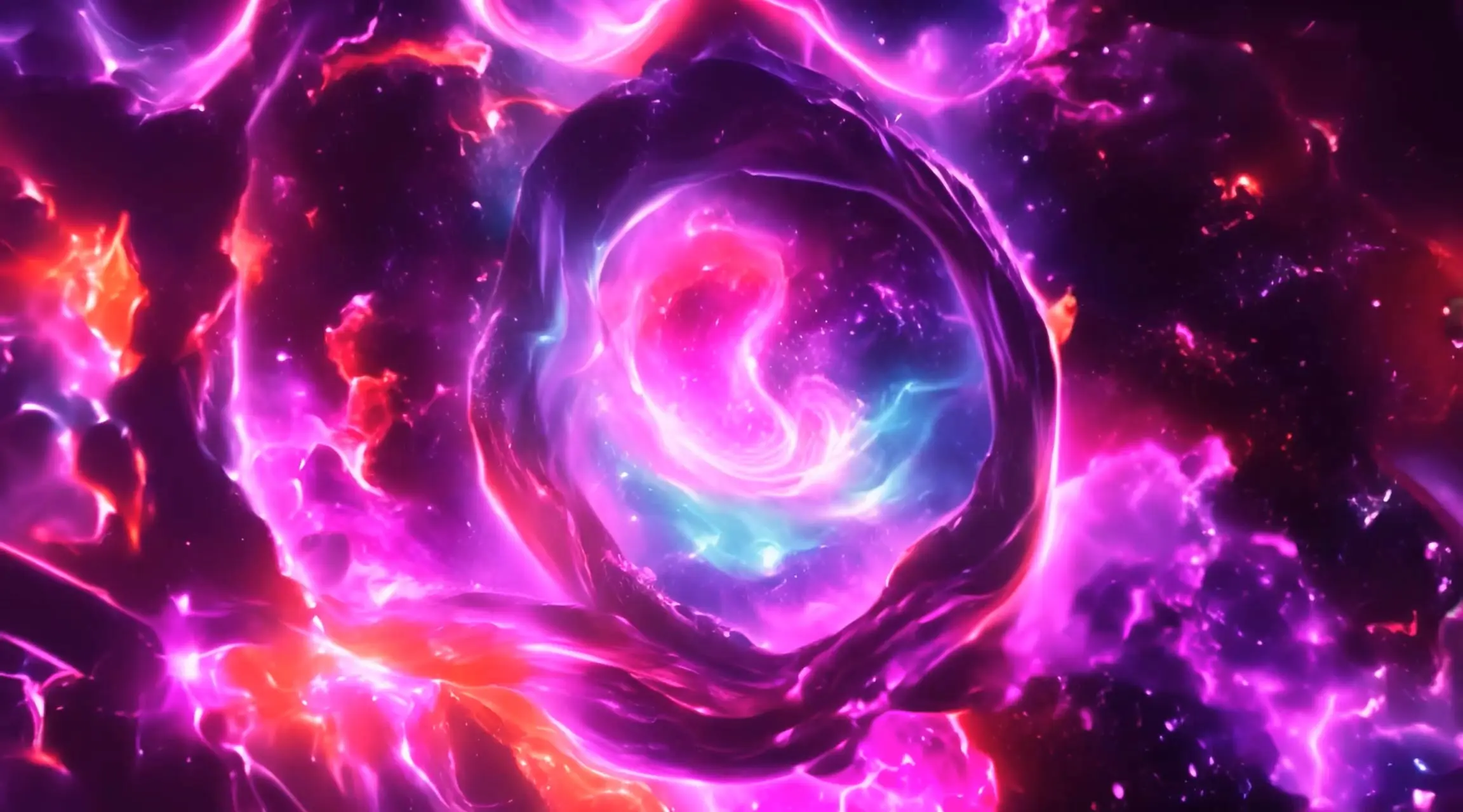 Galactic Whirl Colorful Space Backdrop Video